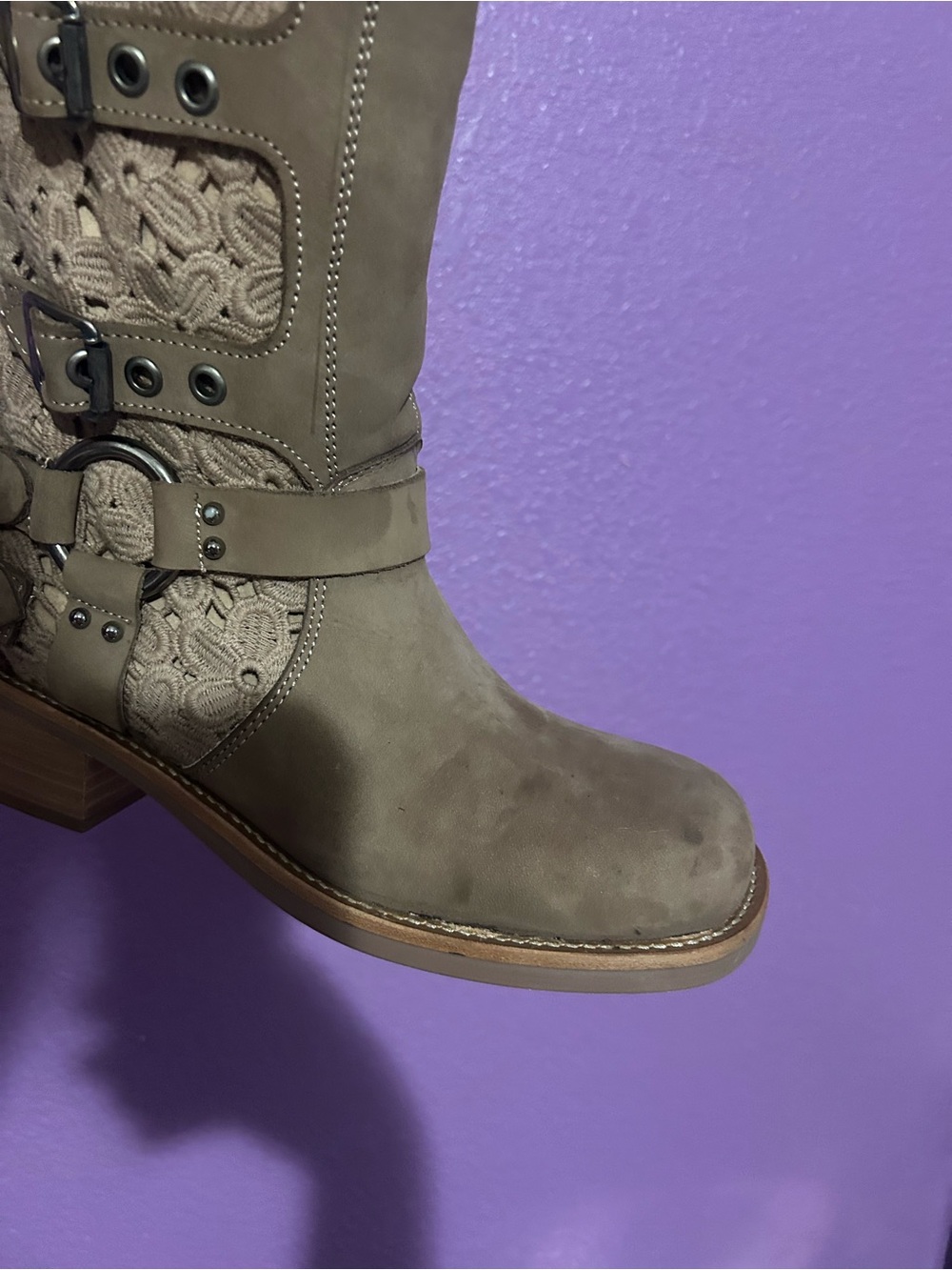 Taupe Women's Western-Style Mid-Calf Boot